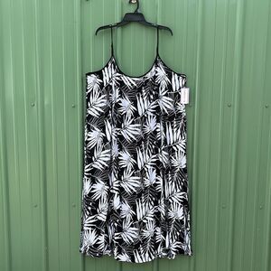 Women’s Sleepwear Woven Strappy Maxi Dress Nightgown, Size 3X